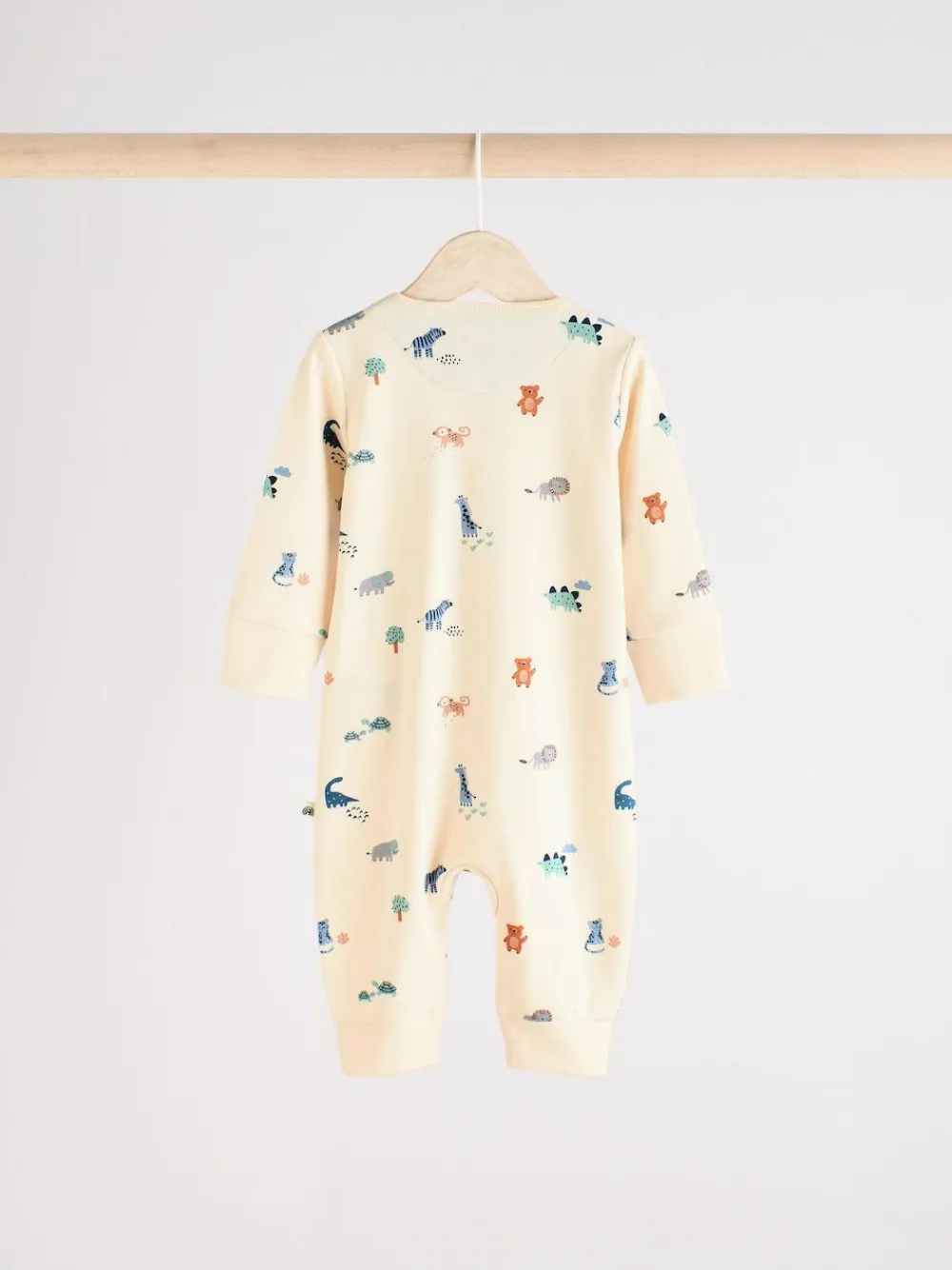 Online Next Teal Blue Baby Printed Zip Sleepsuits 3 Pack (0mths-3yrs)