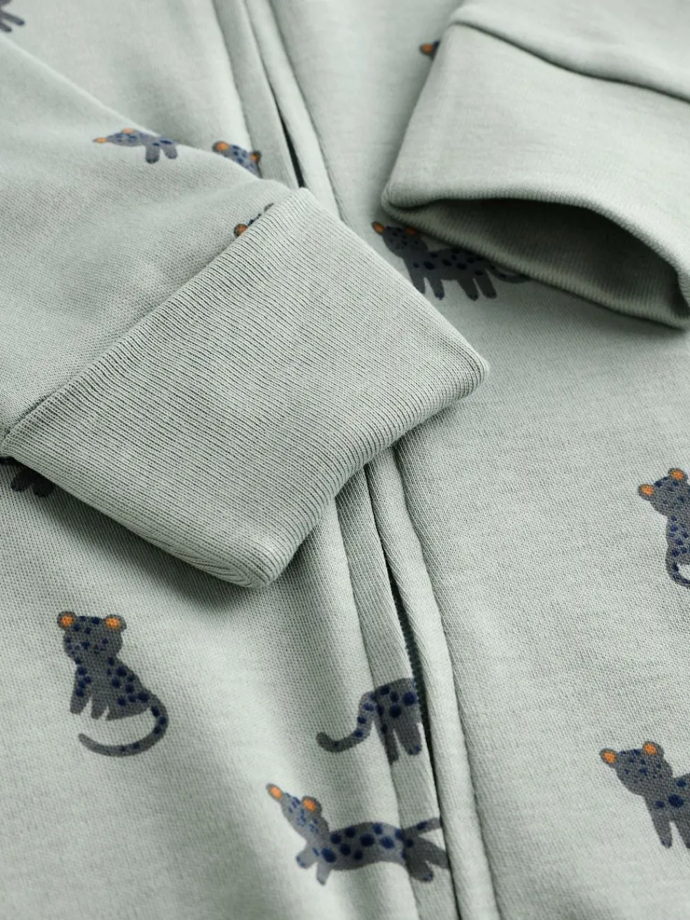 Online Next Teal Blue Baby Printed Zip Sleepsuits 3 Pack (0mths-3yrs)