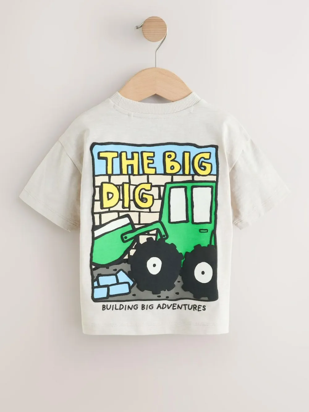 Clearance Next Teal Blue Digger Short Sleeve Graphic T-Shirts 3 Pack (3mths-7yrs)