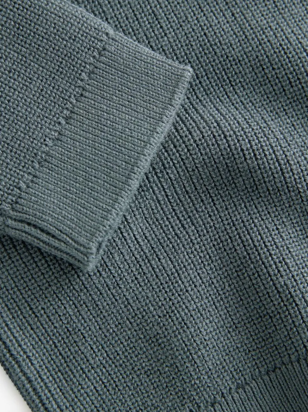 Online Next Long Sleeve Quarter Zip Knitted Polo Shirt (3mths-7yrs) Teal Blue
