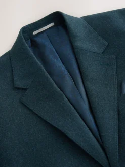 Next Teal Blue Regular Fit Signature Zignone Italian Wool Cashmere Blend Flannel Suit Jacket^ Blue Suits|Blazers & Formal Jackets