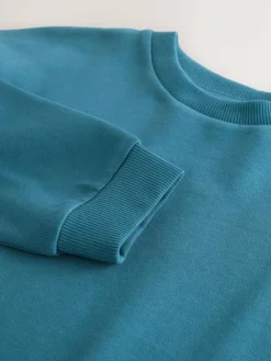 Next Teal Blue Relaxed Fit Long Sleeve Heavyweight T-Shirt (3-16yrs)^BOY T-Shirts