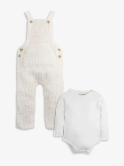 The Little Tailor Baby Chunky Sherpa Fleece Dungarees and Bodysuit Set^ Bodysuits & Vests|Vests