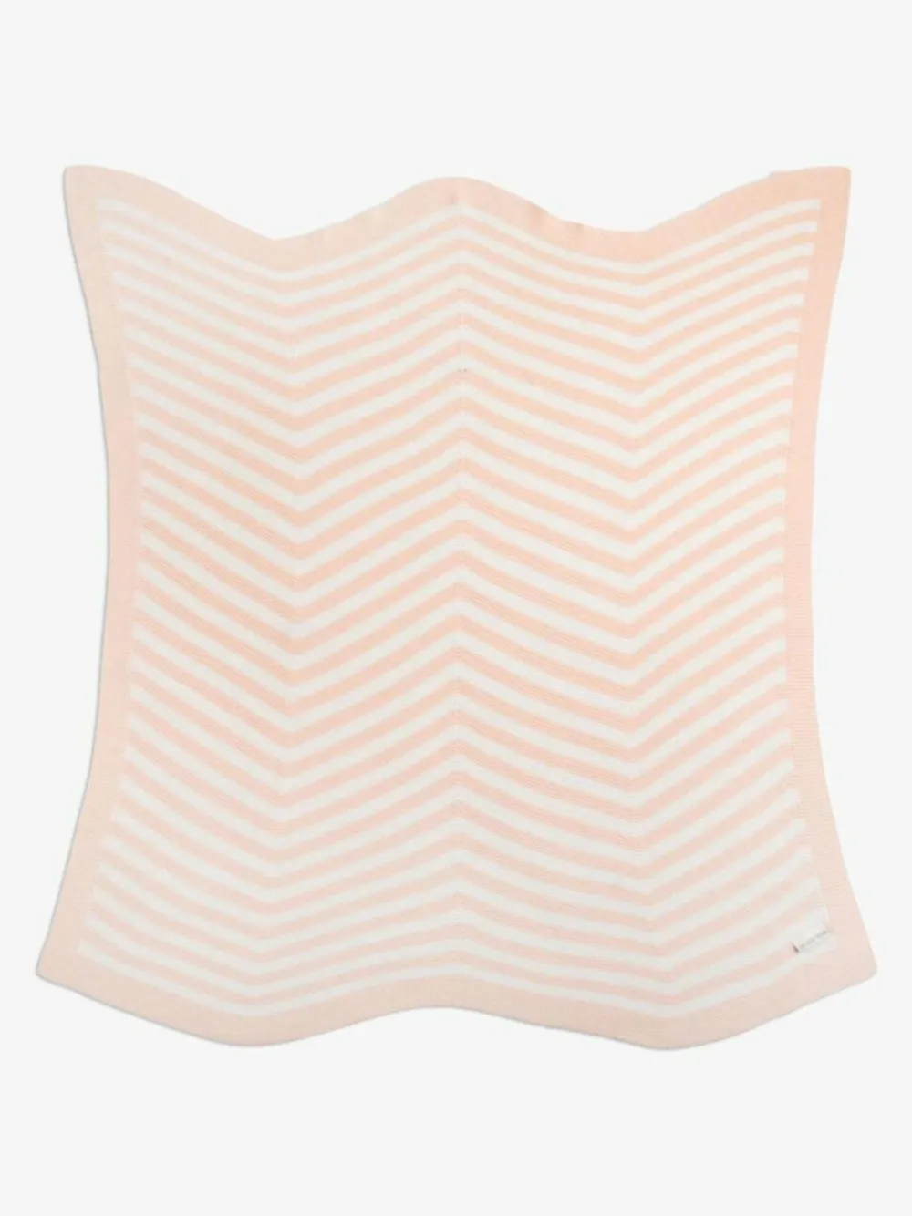 New The Little Tailor Baby Chevron Design 100% Cotton Knitted Shawl Pink