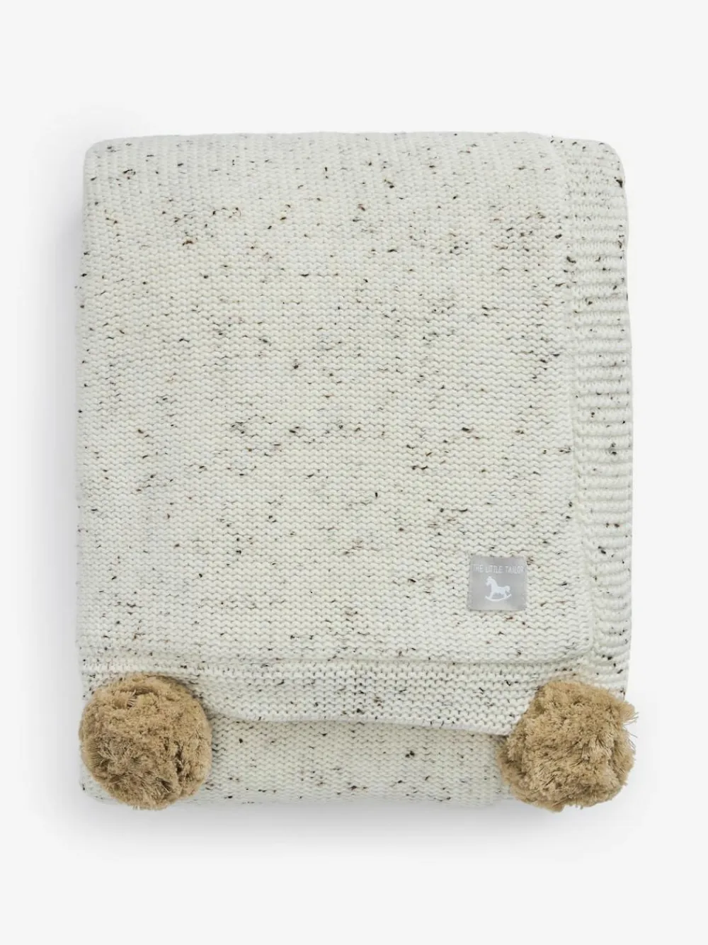 Discount The Little Tailor Pom Pom Plush Lined Baby Blanket