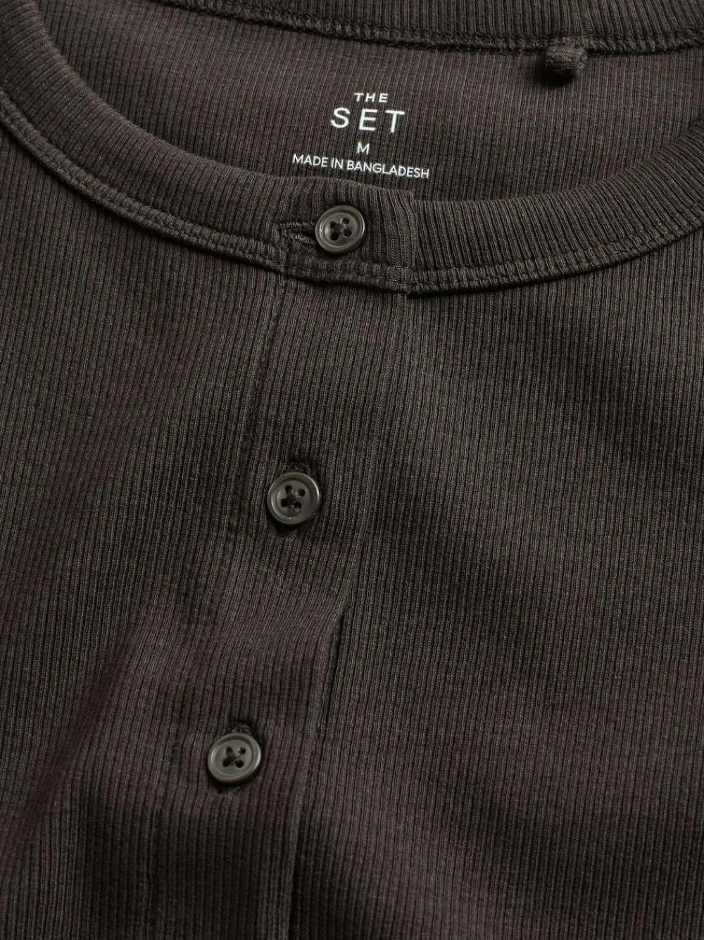 The Set 3 Pack Button Through Ribbed Vests Black/White/Chocolate Brown^Women Nightwear