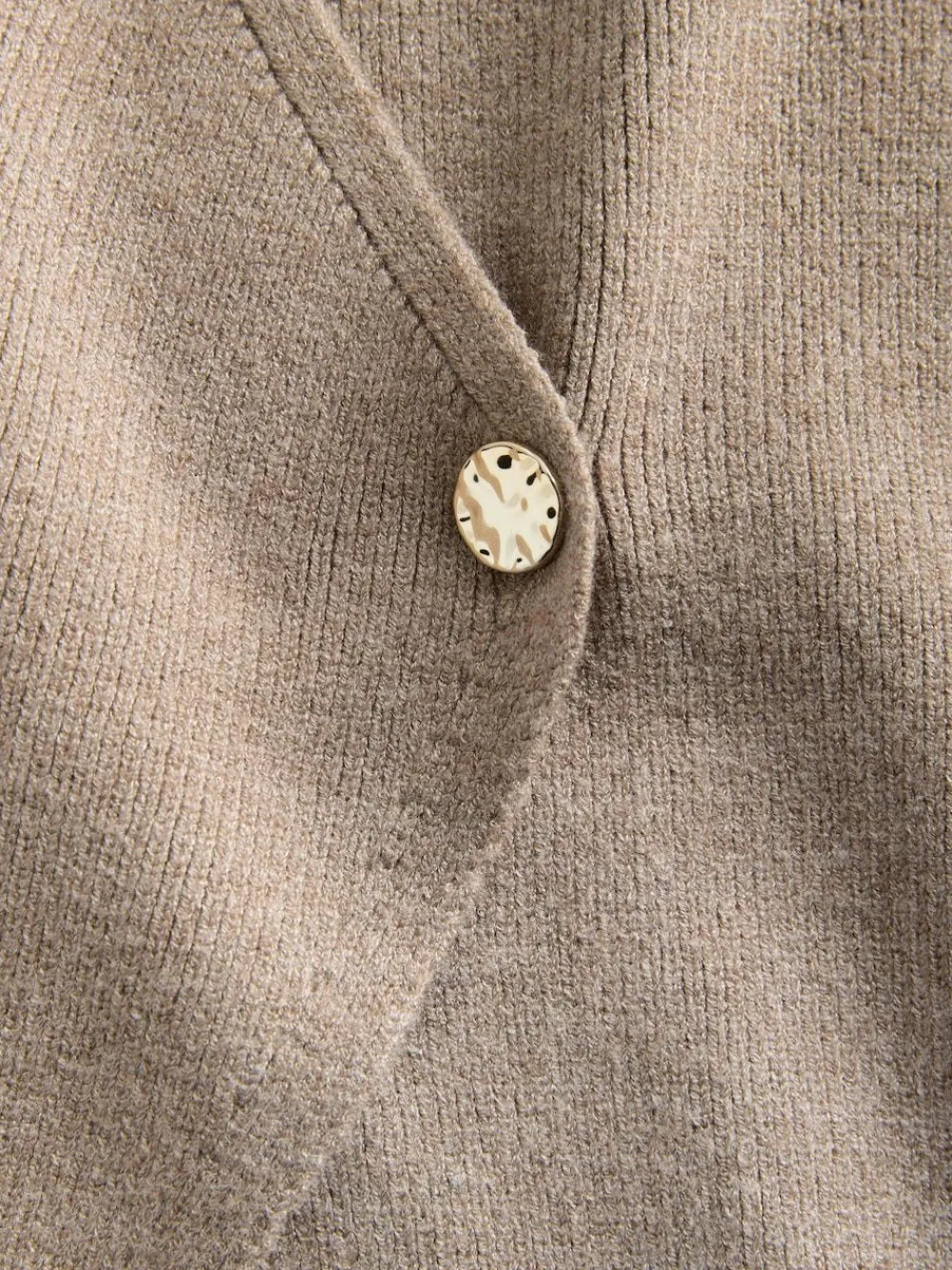 The Set 2 Pack Knitted Gold Button Ribbed Waistcoat Neutral/Black^Women Suits & Tailoring