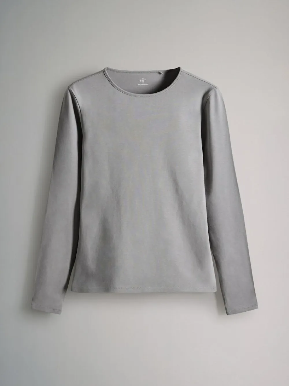 Clearance The Set 7 Pack Long Sleeve Crew Neck T-Shirts Stripe/Black/Grey/White