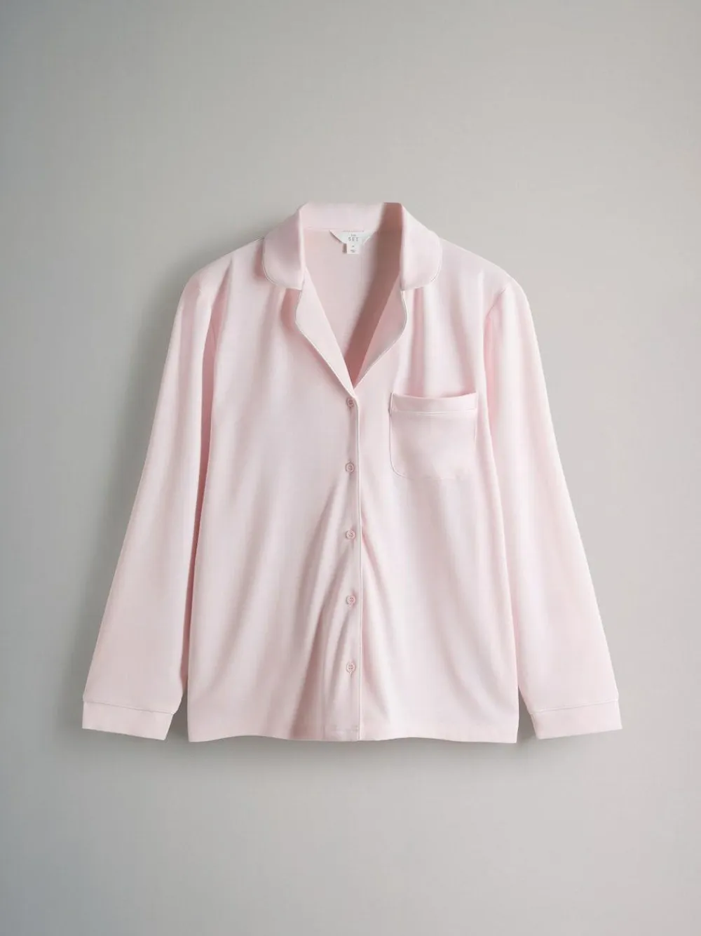 New The Set 2 Pack Polyester Viscose Blend Button Through Long Pyjamas with Piping Animal/Pink