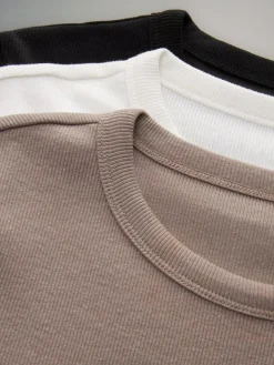 The Set 3 Pack Short Sleeve Ribbed T-Shirts^Women Loungewear