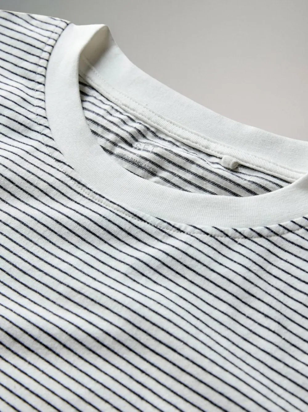 Discount The Set Relaxed Fit 4 Pack 100% Cotton Relaxed Long Sleeve T-Shirts Light Green/Pink/White/Stripe