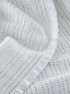 The White Company Cellular Satin Winter Blanket White
