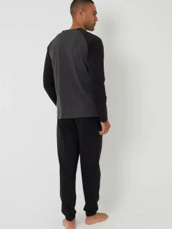 Threadbare Black Blend Long Sleeve Pyjamas Set^ Pyjamas