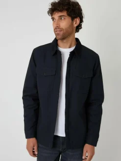 Discount Threadbare Borg Lined Shacket Black