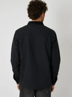 Discount Threadbare Borg Lined Shacket Black
