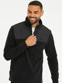 Threadbare Quarter Zip Quilted Fleece Sweatshirt^ Sweatshirts & Hoodies|Sweatshirts & Hoodies