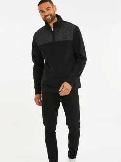 Threadbare Quarter Zip Quilted Fleece Sweatshirt^ Sweatshirts & Hoodies|Sweatshirts & Hoodies