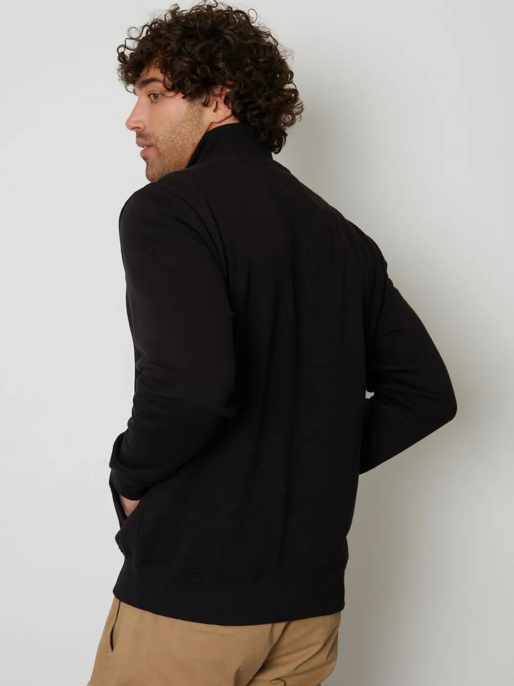 Threadbare Black Quarter Zip Neck Sweatshirt^ Sweatshirts & Hoodies|Sweatshirts & Hoodies