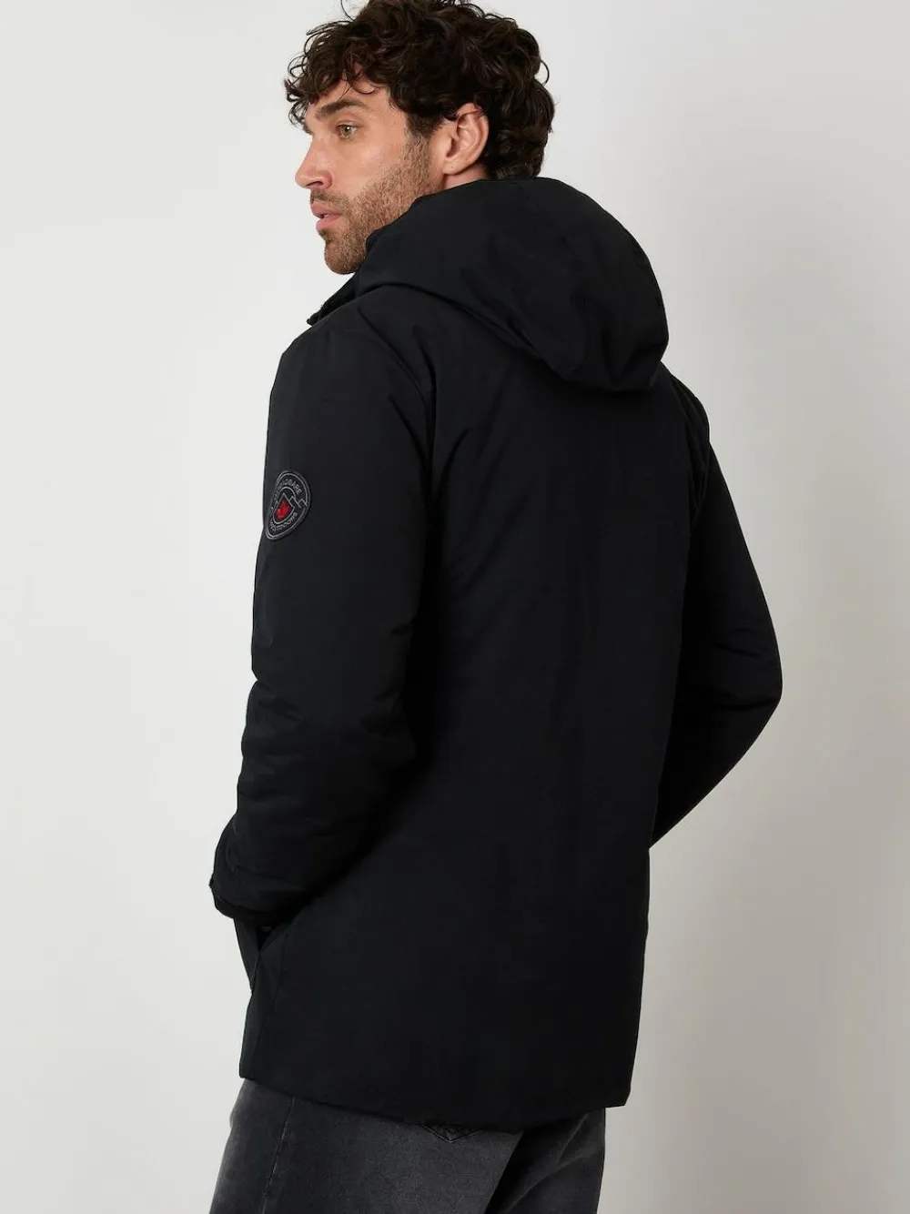 Best Threadbare Showerproof Padded Hooded Coat Black
