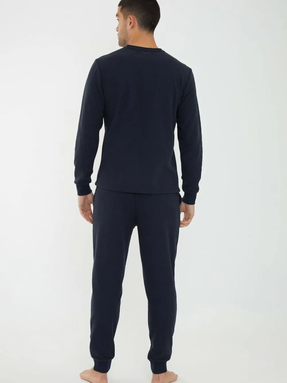 Threadbare Blue Waffle Textured Fleece Loungewear Set^ Loungewear