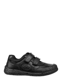 Best Toezone Boys Luca Dinosaur Rip Tape School Black Shoes