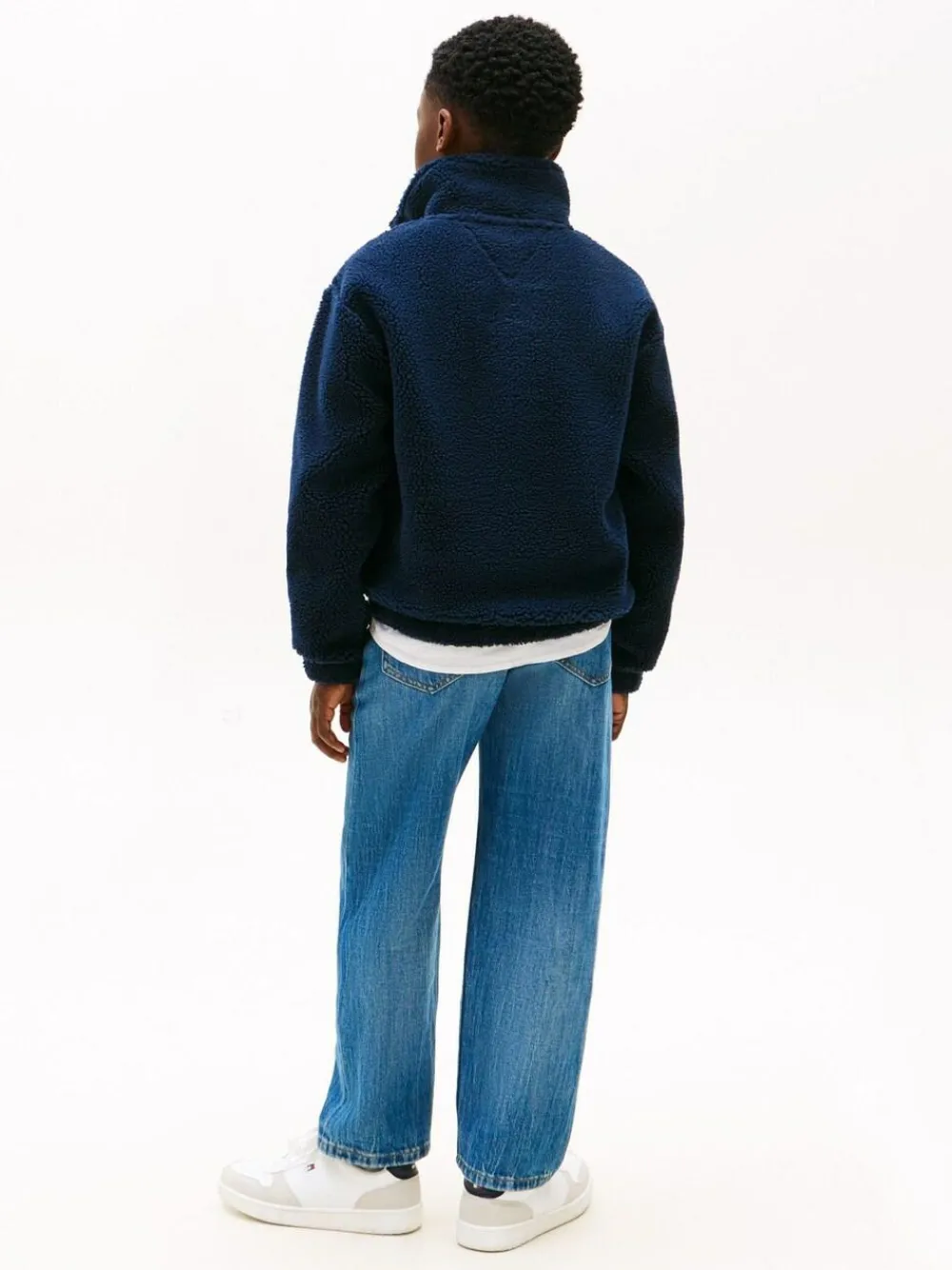 Best Tommy Hilfiger Blue Heritage Flag Teddy Fleece Sweatshirt