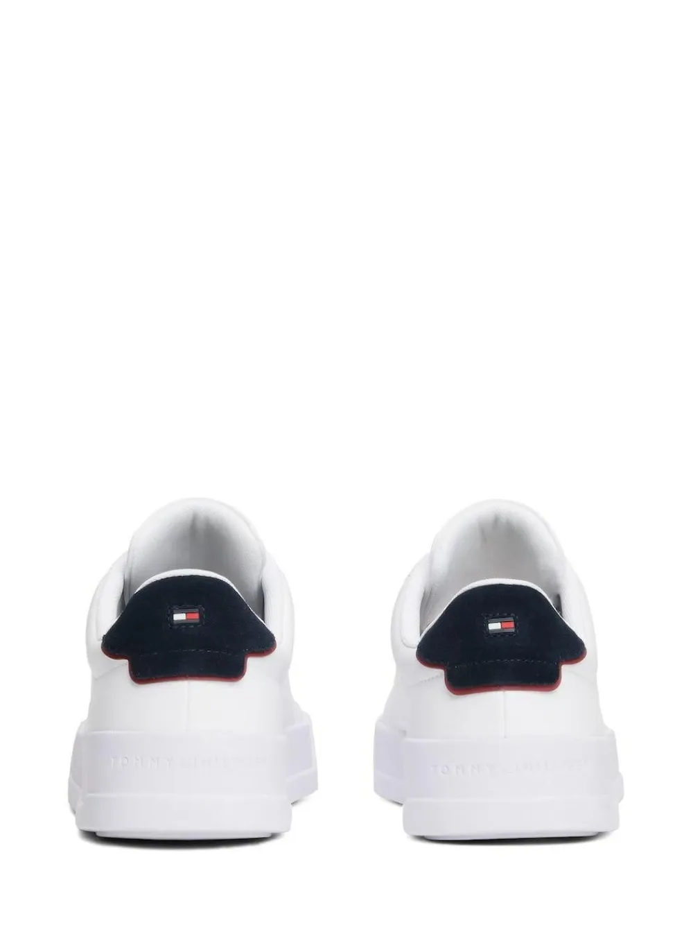 Clearance Tommy Hilfiger Court Essential Leather Trainers White