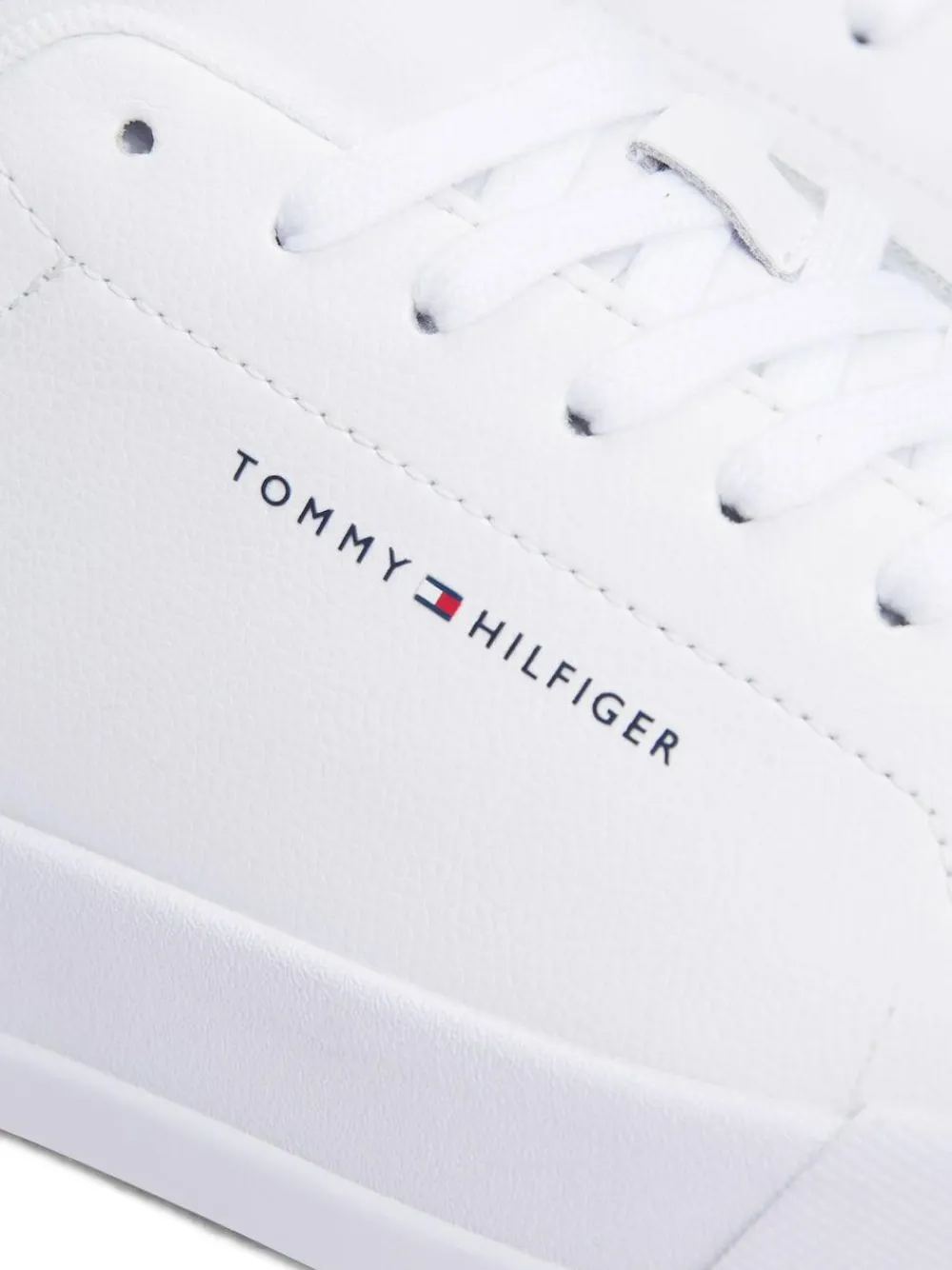 Clearance Tommy Hilfiger Court Essential Leather Trainers White