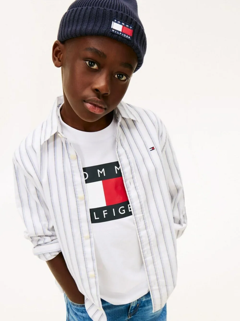 Sale Tommy Hilfiger Festive Regular Fit Stripe Oxford Shirt White