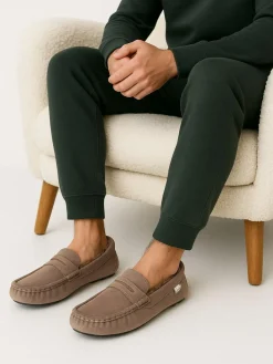Totes Isotoner Mens Suede Moccasin With Water Repellency^ Slippers|Slippers