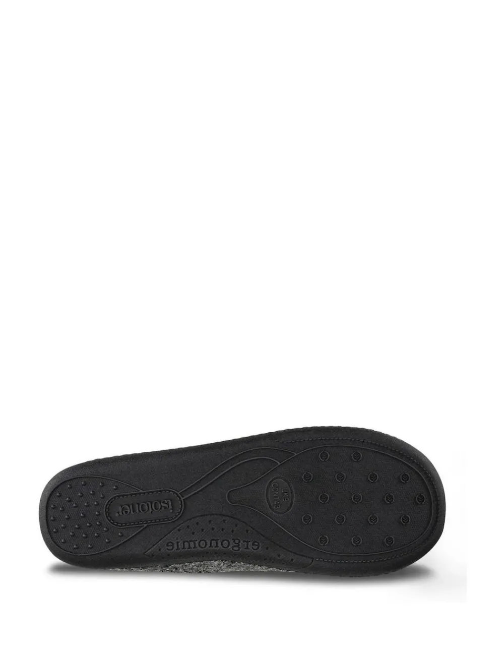 Hot Totes Grey Isotoner Mens Felt Full Back Slippers With Pull Toggle