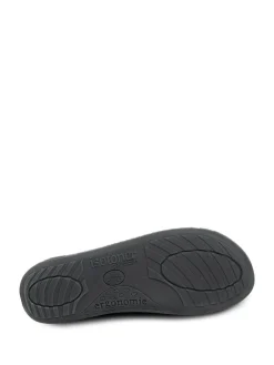 Totes Mens Isotoner Swept Back Popcorn Mule Slippers Grey
