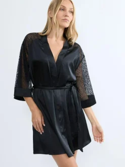 Triumph Black A Weekend to Remember Robe^Women Bathrobes