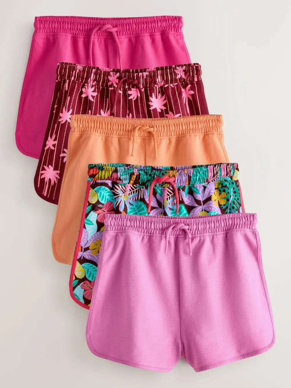 Hot Next 5 Pack Racer Shorts (3-16yrs) Tropical/Purple