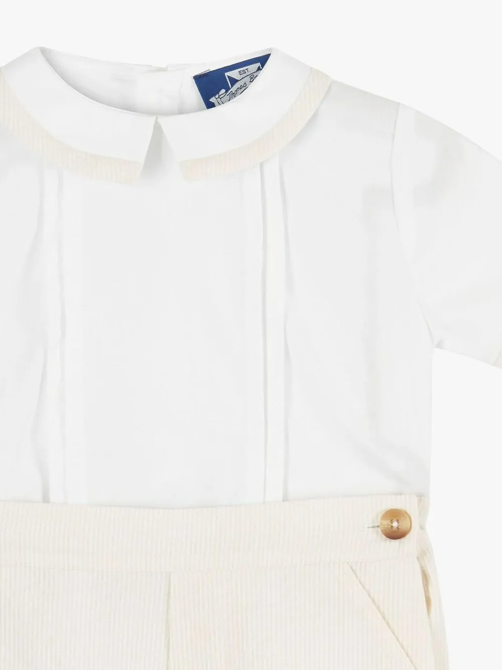Hot Trotters London Little 100% Cotton Oatmeal/White Rupert Set