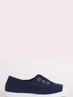 Trotters London Plum Canvas Pumps^ Shoes