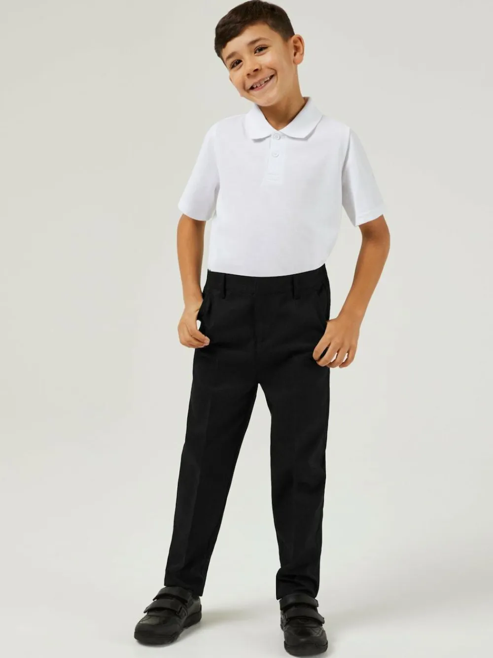 Hot Trutex Boys Slim Leg Black 2 Pack School Trousers