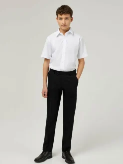 New Trutex Senior Boys Slim Leg Black School Trousers