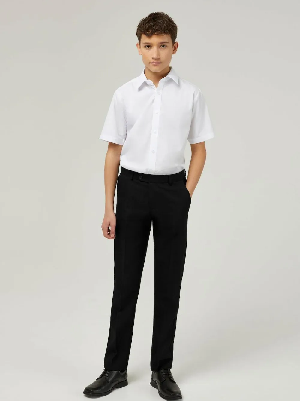 New Trutex Senior Boys Slim Leg Black School Trousers