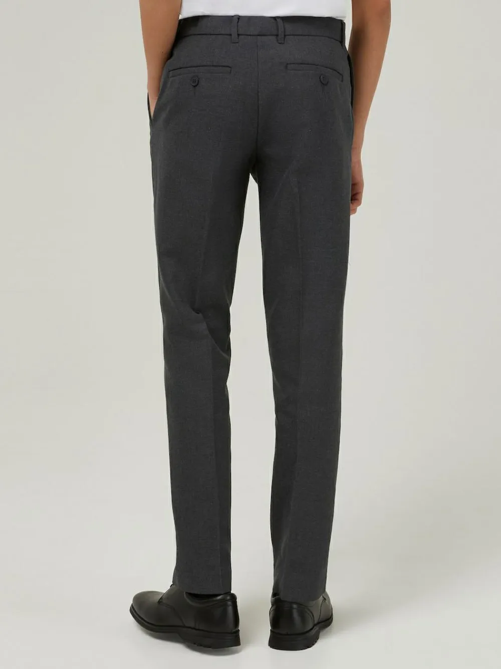 Trutex Shorter Length Slim Leg Senior Boys Grey School Trousers^BOY Tznius Pants