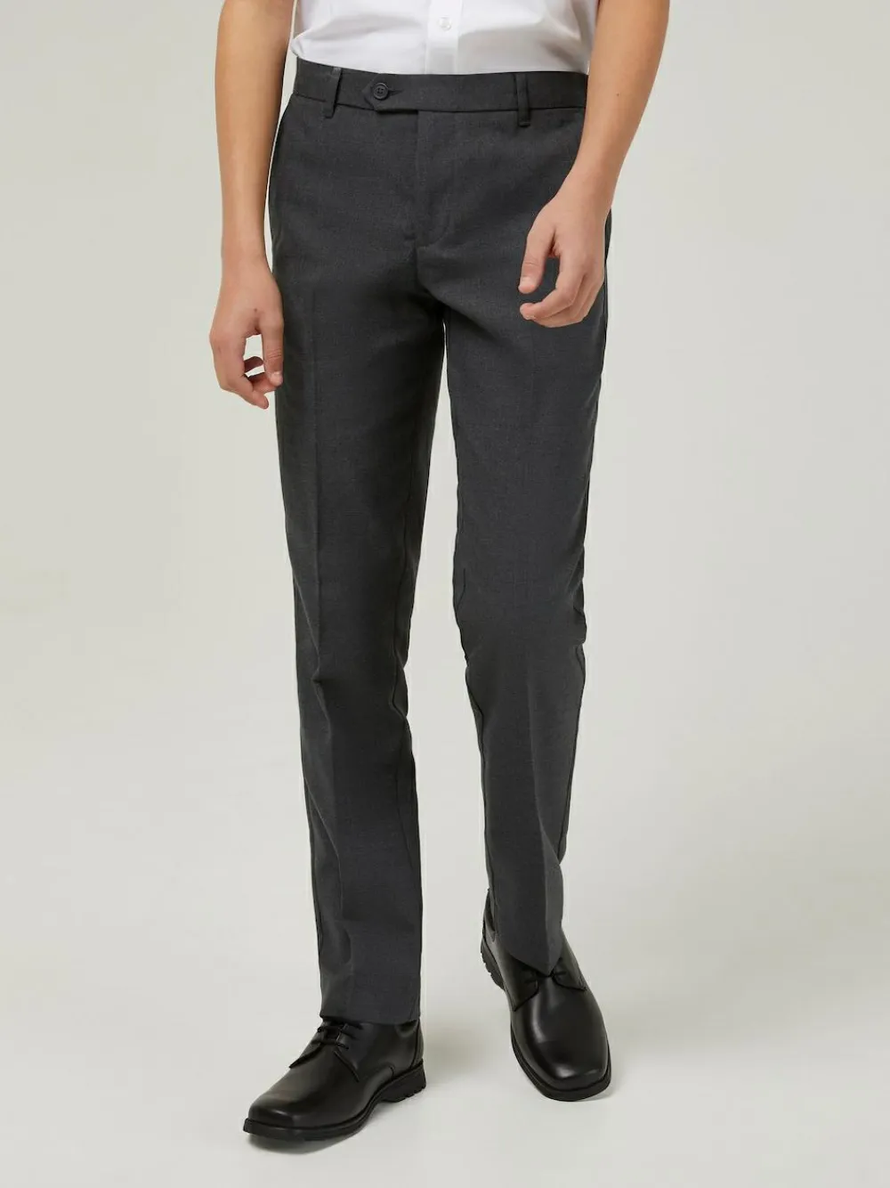 Trutex Shorter Length Slim Leg Senior Boys Grey School Trousers^BOY Tznius Pants