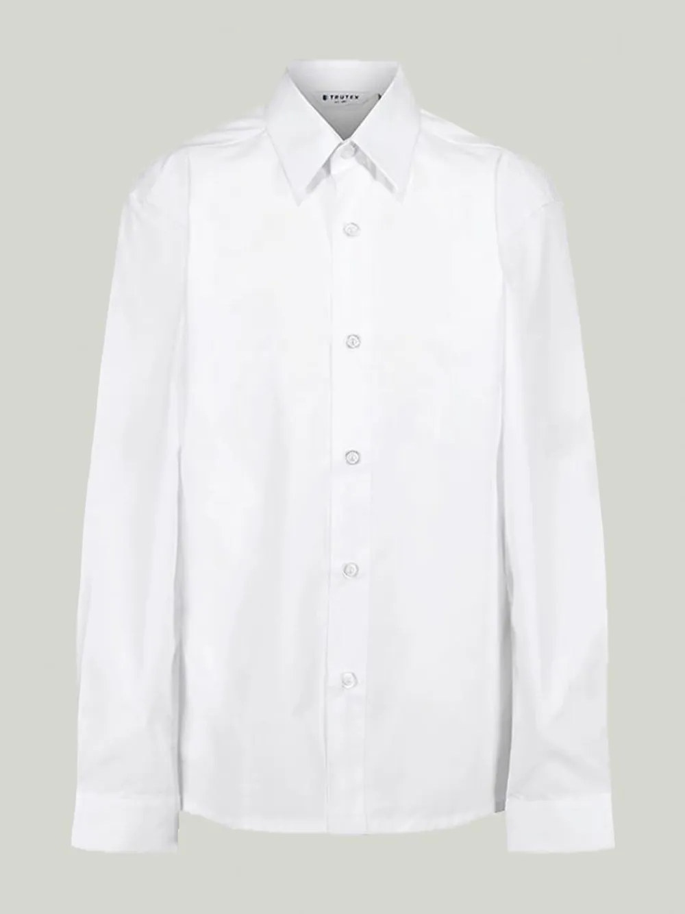 New Trutex White Regular Fit Long Sleeve 3 Pack School Shirts