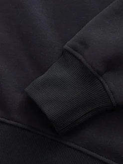 Next Ultimate Black Supersoft Peached Essentials Crew Neck Seam Detail Sweatshirt