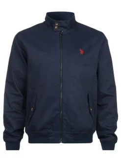 Hot U.S. Polo Assn . Mens 100% Cotton Twill Harrington Jacket Blue