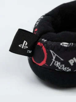 Discount Vanilla Underground Black PlayStation Controller Symbols Slippers