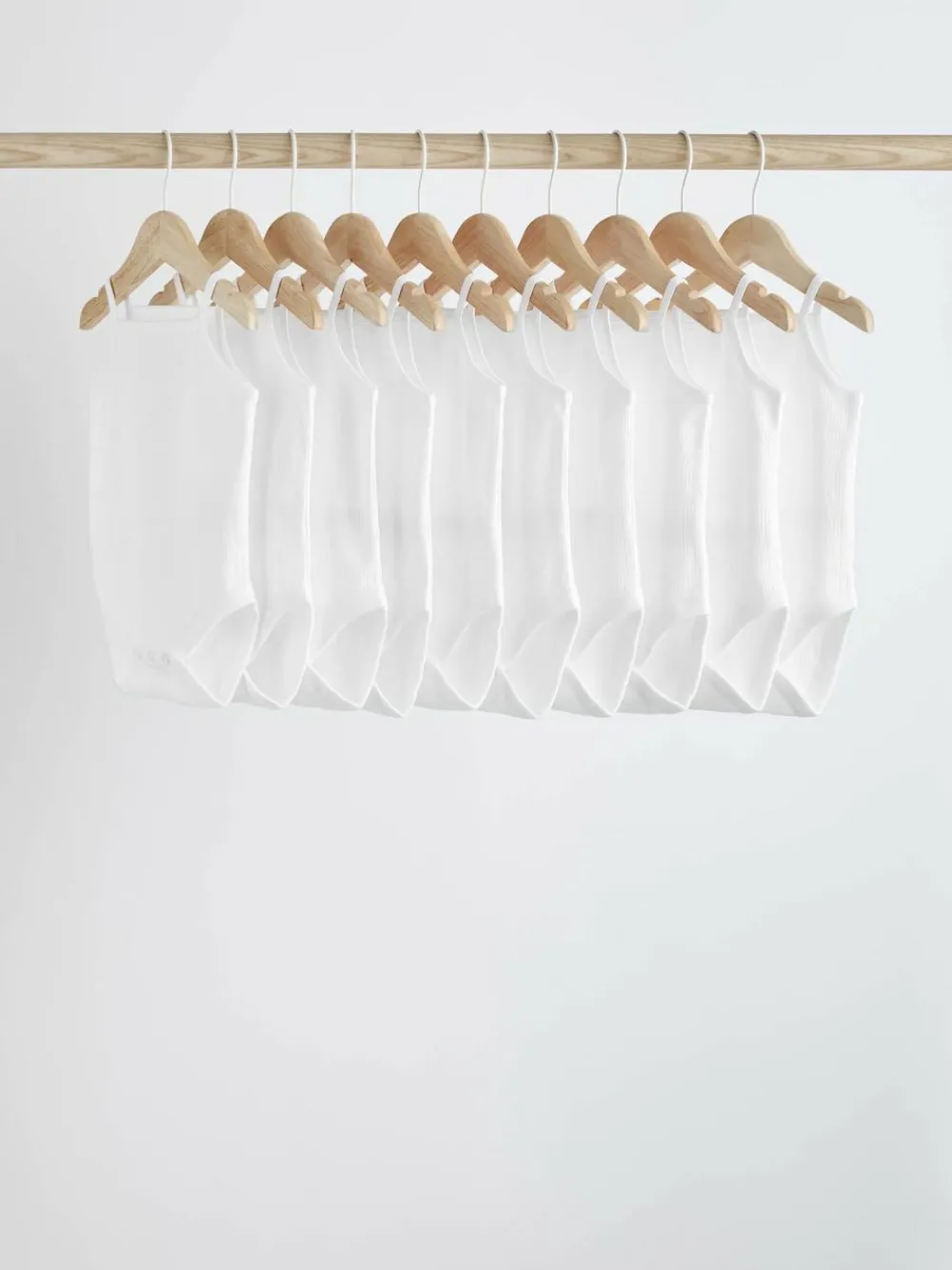 Online Next White 10 Pack Baby Strappy Bodysuits