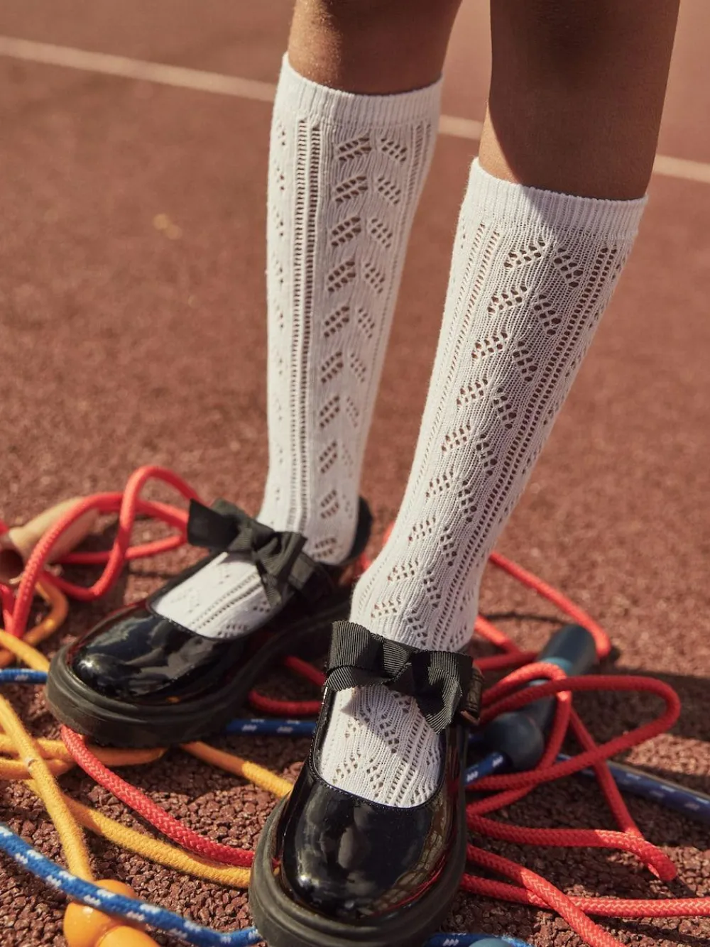 Clearance Next 3 Pack Cotton Rich Pointelle Knee High School Socks White