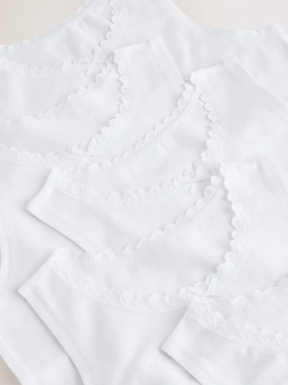 Sale Next White 5 Pack Lace Trim Vest (1.5-16yrs)