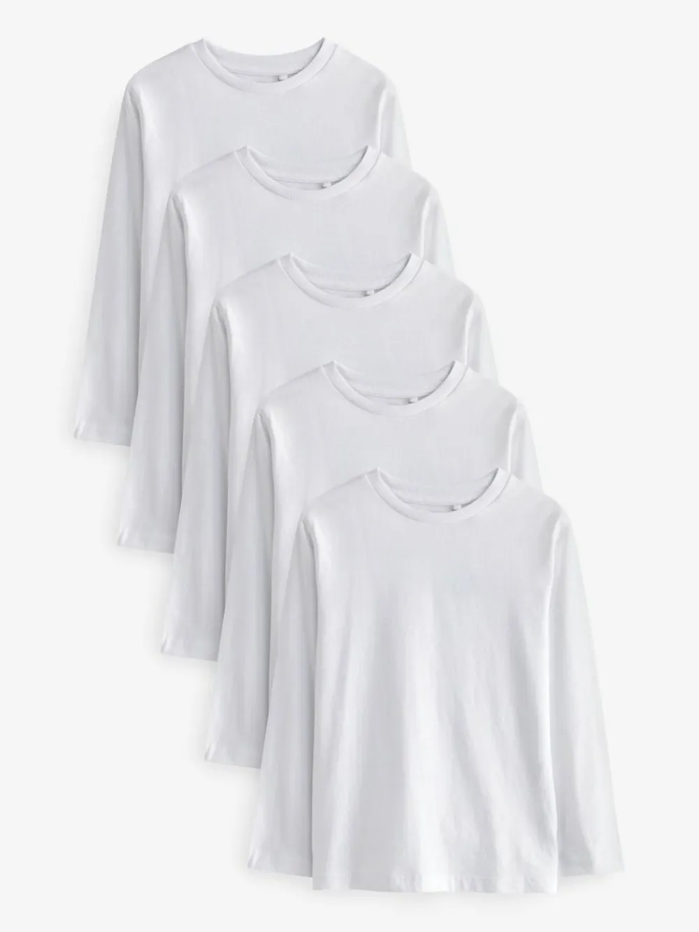 Best Next White 5 Pack Long Sleeve T-Shirts (3-16yrs)
