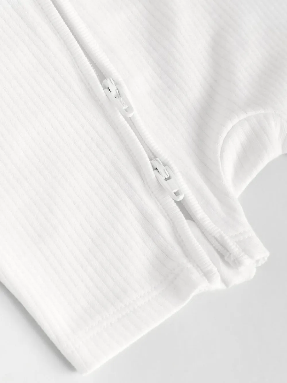 Sale Next White 3 Pack Two Way Zip Baby 100% Cotton Rompers (0mths-3yrs)